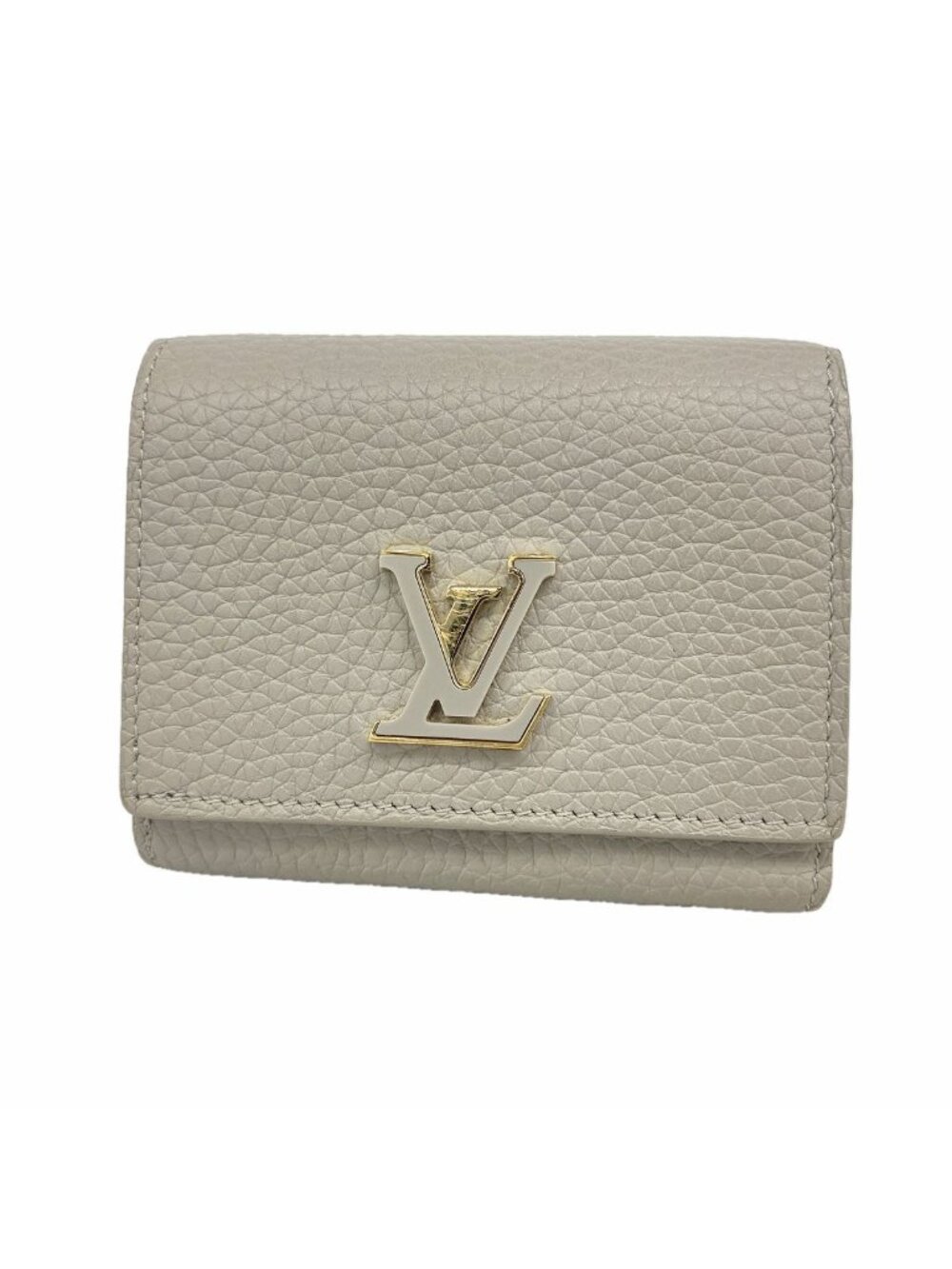 Louis Vuitton Wallet Taurillon Portefeuille Capucines Tiny Flint Gray